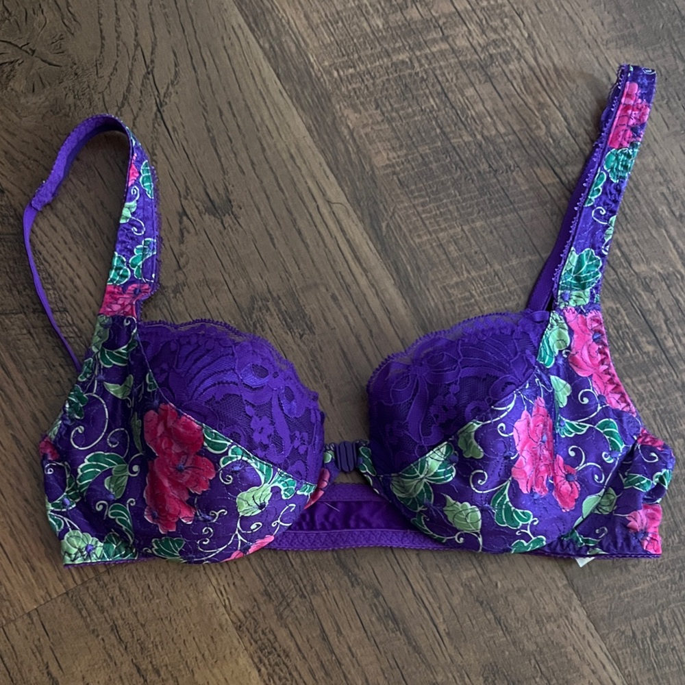 Vintage lace and floral VS bra
